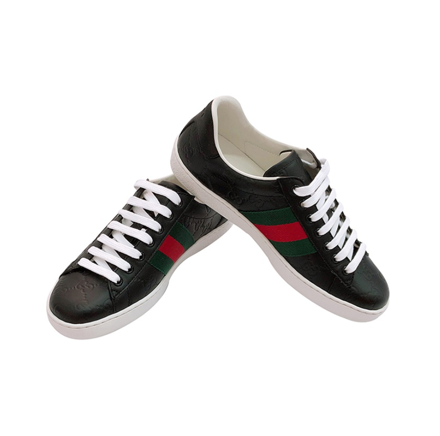 Buy Gucci Ace 'Black Logo' - 386750 CWCG0 1070