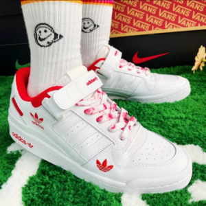 Alternative view of Giày Adidas Forum Low 'Cloud White Red' H01674