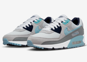 Giay Nike Air Max 90 'White Grey Blue' DM0029-003