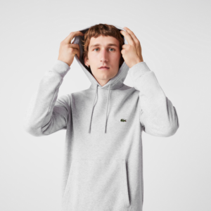 Ao Lacoste Organic Cotton Kangaroo Pocket Sweatshirt 'Gray' SH2567-53G-CCA
