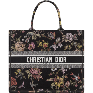 Tui Dior Large Book Tote 'Black Multicolor Jardin Botanique' M1286ZRZB0-M911