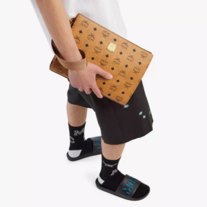 Tui MCM Zip Pouch in Visetos Original 'Cognac' MXZBSVI14CO001