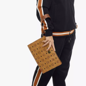 Tui MCM Zip Pouch in Visetos Original 'Cognac' MXZBSVI14CO001