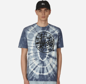 Alternative view of Áo Stussy x Dries Van Noten Tie Dye Tee 'Blue'