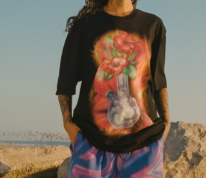 Ao Stussy x Dries Van Noten Airbrush Vase Tee 'Black'