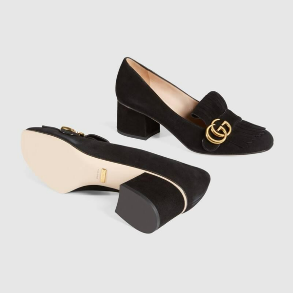 Giày Gucci Leather Mid-Heel Pump 408208-C2000-1000 - Hình ảnh 7