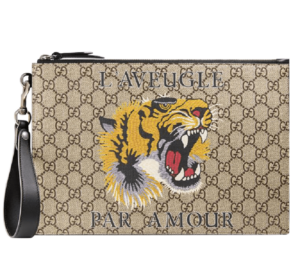 Túi Gucci Bestiary Pouch With Tiger Beige 473904 9CC1N 8666