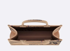 Tui Dior Medium Book Tote 'Beige Jute Canvas Embroidered' M1296ZRUW-M918