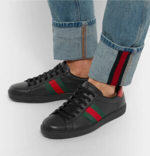 Alternative view of Giày Gucci Ace Leather 'Black' 386750 A38D0 1078