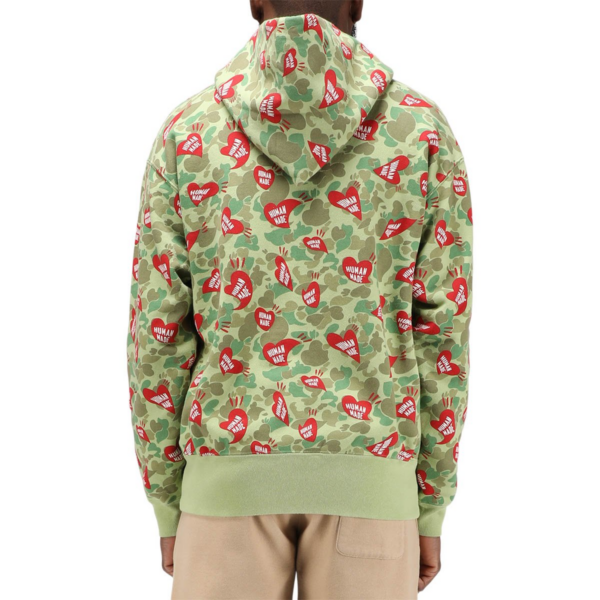 Áo Human Made Heart Camo Zip Hoodie Olive Drab HM324 - Hình ảnh 2
