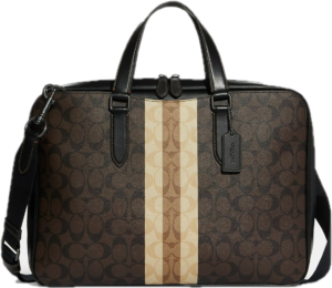 Tui Coach Graham Slim Brief Canvas Varsity Stripe 'Gunmetal' C9826-QBMAA