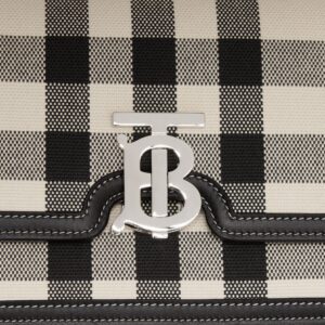 Alternative view of Túi Burberry Small Check Canvas and Leather TB Bag 'Butter Beige Black'