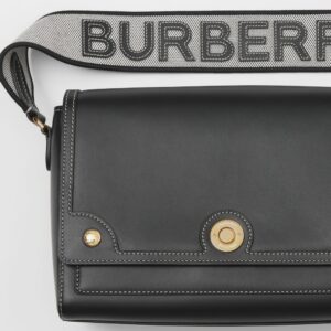 Alternative view of Túi Burberry Topstitched Leather Note Crossbody Bag 'Black' p80441771