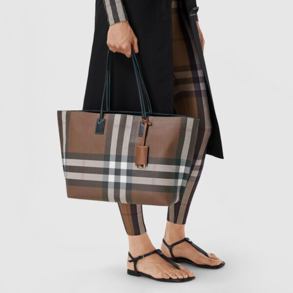 Túi Burberry Medium Check and Leather Tote 'Dark Birch Brown' - Hình ảnh 3