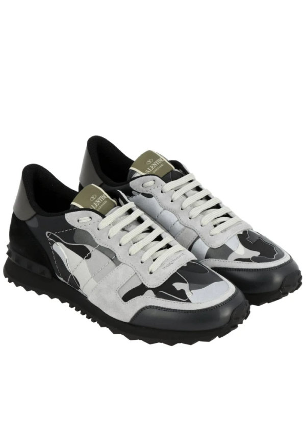 Giày Valentino Garavani Rockrunner Rockstud Lace 'Grey Black Camo' RY2S0723XVUIJ7 - Hình ảnh 2