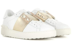 Alternative view of Giày Valentino Gold Stripe Stud Leather Open Sneakers ZW2S0781FLRL71