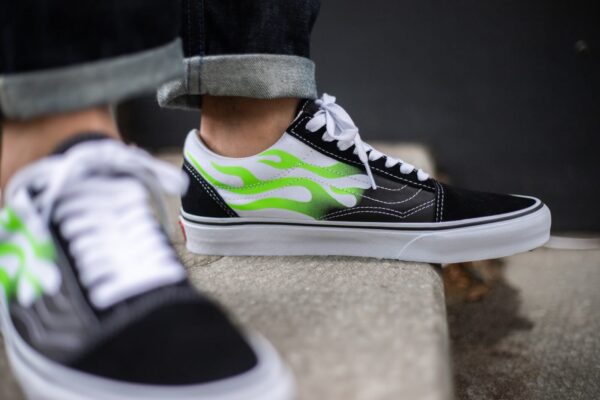 Giày Vans Old Skool 'Flame Black White' VN0A4U3BXEY - Hình ảnh 2