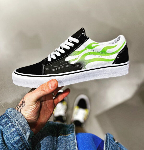 Giày Vans Old Skool 'Flame Black White' VN0A4U3BXEY - Hình ảnh 5