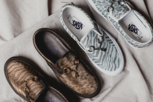 Giay Vans Needles x Vault Classic Slip-On V 'Animal Print White' VN0A3QXY2GT