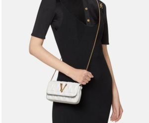 Alternative view of Túi Versace Virtus Quilted Nappa Leather Evening White DBFI002-DNATRS-1W00V