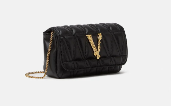 Túi Versace Virtus Quilted Nappa Leather Evening Black DBFI002-D2NTRT-DNMOV - Hình ảnh 4