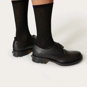 Alternative view of Giày Valentino Roman Stud Calfskin Derby Black WY2S0E56ZQK0NO
