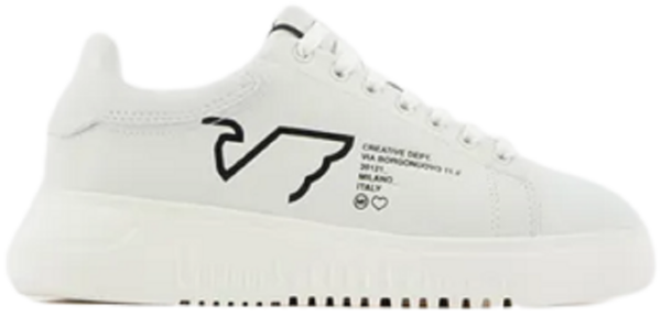 Giày Armani Nappa Leather With Via Borgonuovo Eagle 'White'