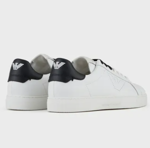 Alternative view of Giày Armani Leather Sneakers Perforated Eagle 'White' X4X316XF5271N422