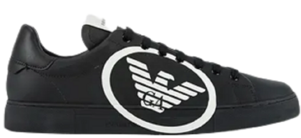 Giày Armani Leather Sneakers Oversized Eagle Logo 'Black' X4X554XM9901K001