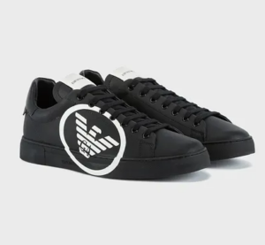 Alternative view of Giày Armani Leather Sneakers Oversized Eagle Logo 'Black' X4X554XM9901K001