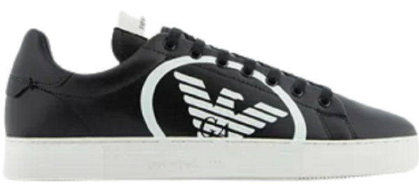 Giày Armani Leather Sneakers Oversized Eagle Logo 'Black 8' X4X554XM9901Q803