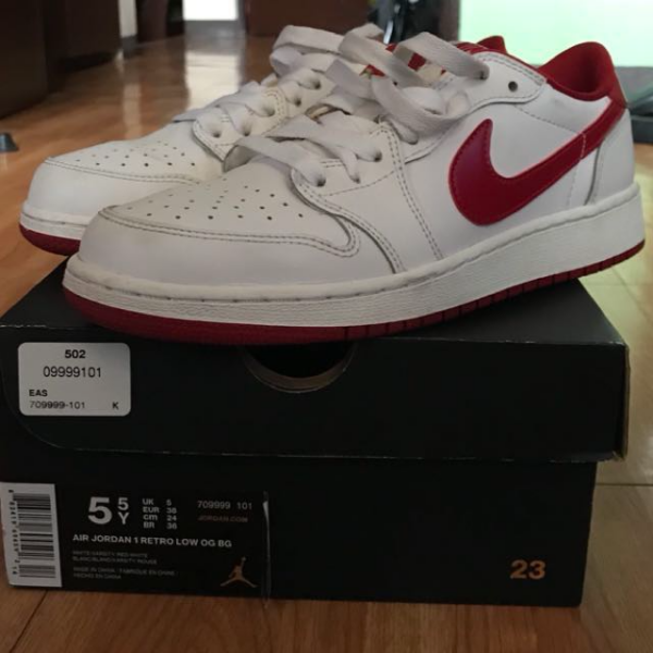 Giày Nike Air Jordan 1 Retro Low BG 'White Varsity Red' 709999-101 - Hình ảnh 2