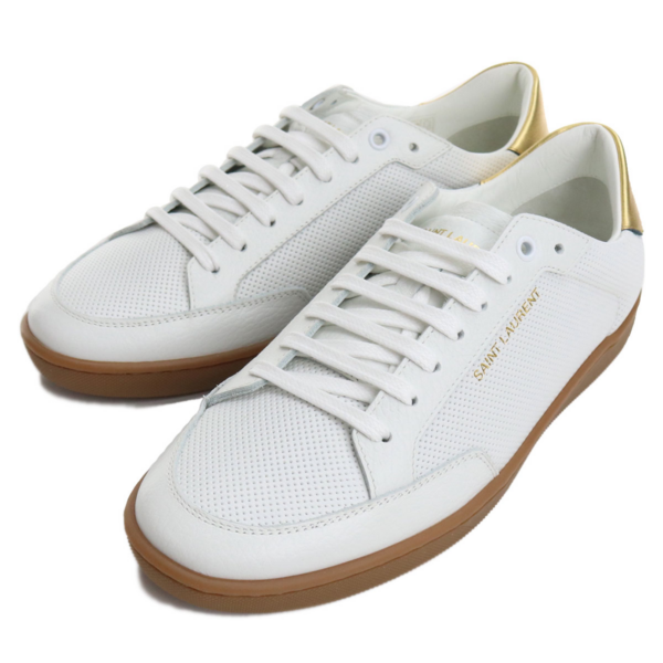 Giày Saint Laurent Leather Sneakers White Yellow 6032231JZA09383 - Hình ảnh 3