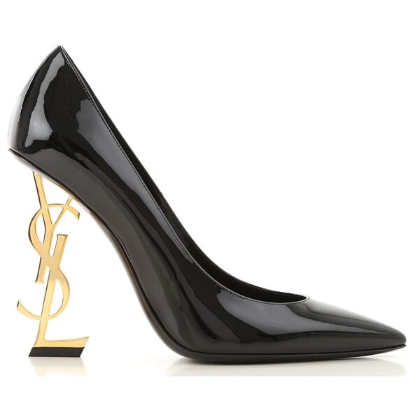 Giày Saint Laurent Opyum Pumps Patent Leather With Gold-Tone Heel