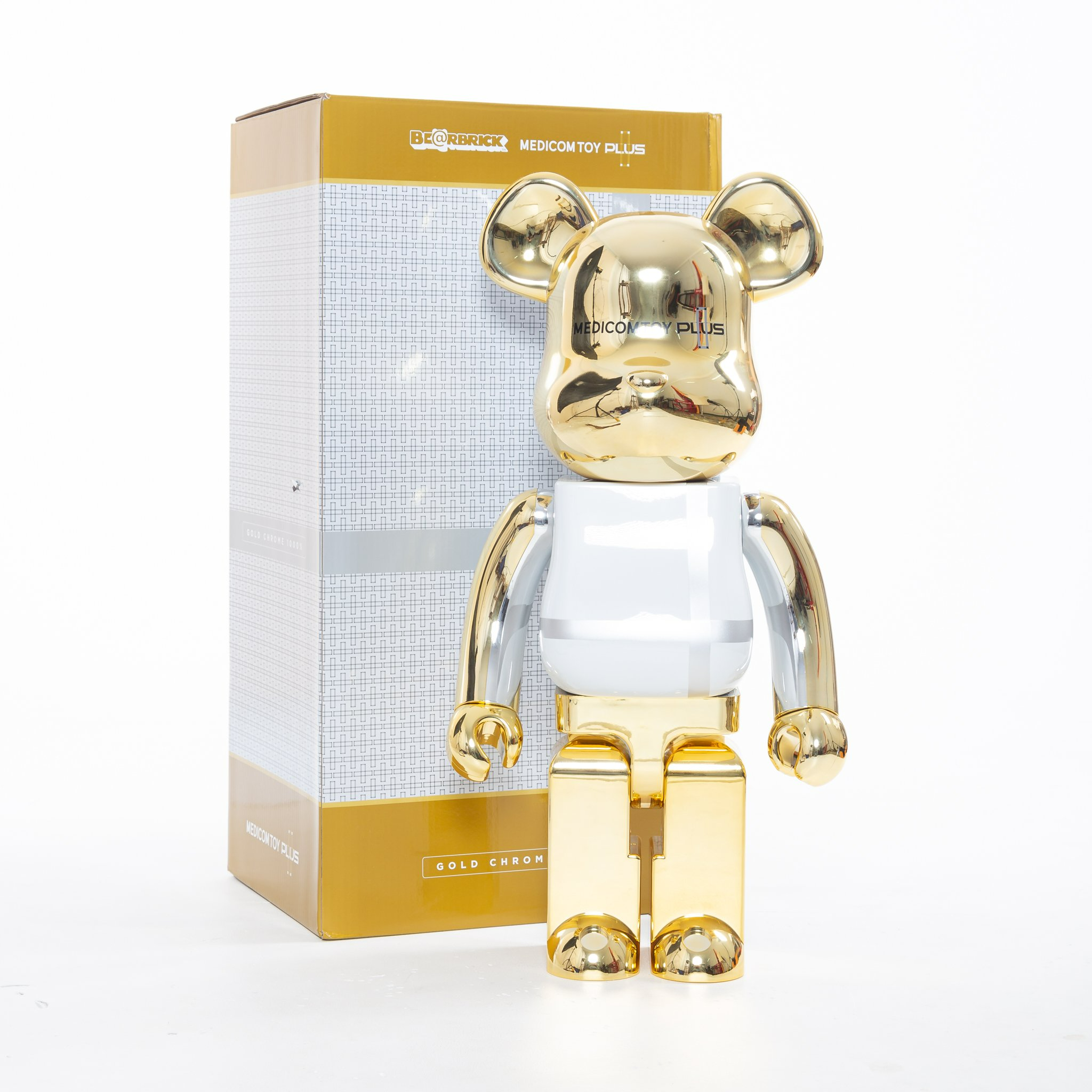Mô Hình Bearbrick Medicom Toy Plus Gold Chrome 1000% - Authentic-Shoes
