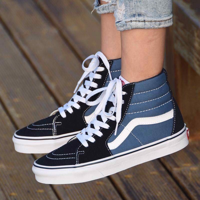 Review Giày: Vans Classic Sk8 Hi Navy White - Nét Thanh Lịch Rất Quyến Rũ -  Authentic-Shoes