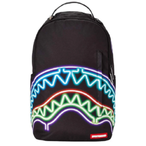 Sprayground Neon Line Printed Shark Black Back Pack B07TXLK65R