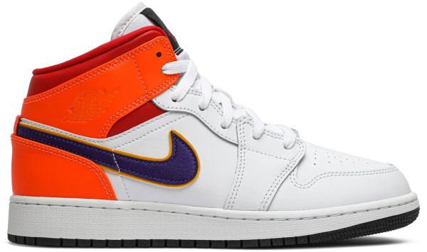 Giày Nike Air Jordan 1 Mid GS 'White Court Purple Teal' 554725-128