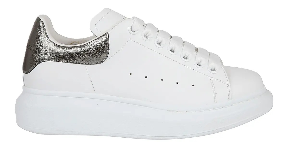 Giày Alexander McQueen Wmns Oversized 'Bleach White Silver' 553770-WHFBU-9042