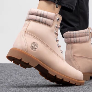 Giay Timberland Women's Light Pink Nubuck Leather 6-inch Boots A2BBR662