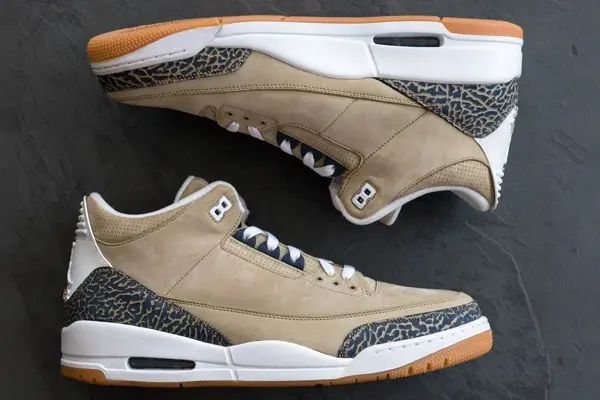 Air Jordan 3 lan dau tien xuat hien chat lieu Denim va Khaki