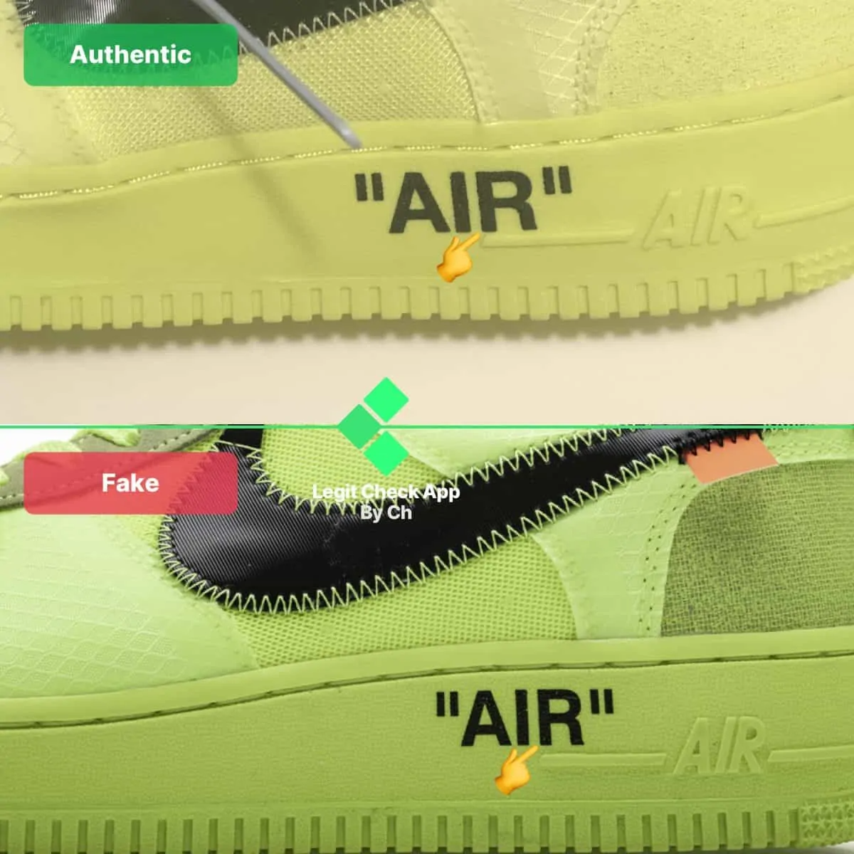 Hinh anh 4: Legitcheck: Cach phan biet Off-White Air Force 1 Volt Real va Fake