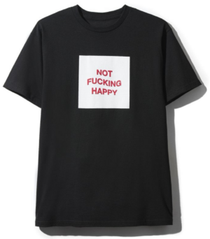 Áo Anti Social Social Club Not Fucking Happy Black Tee
