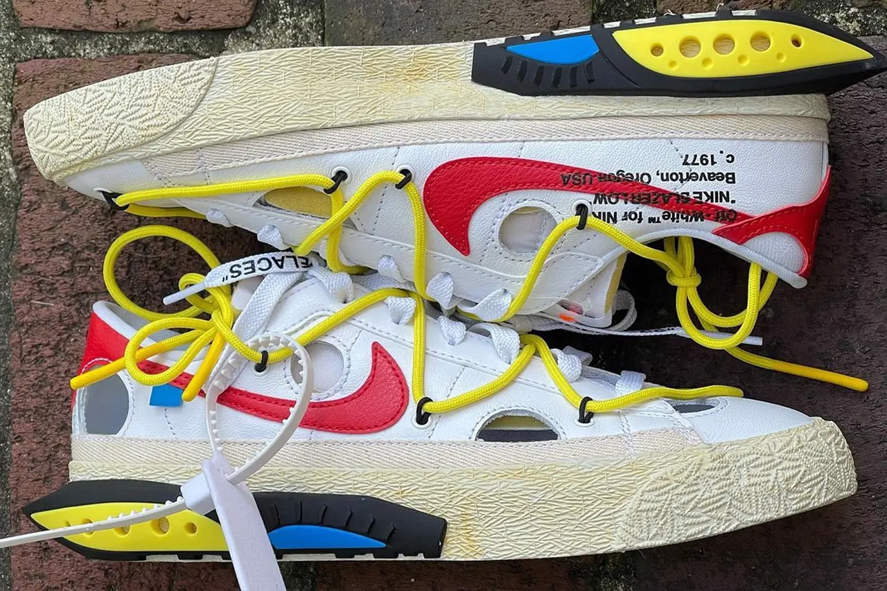Cung ngam nhin Off-White™ x Nike Blazer Low trong phoi mau trang