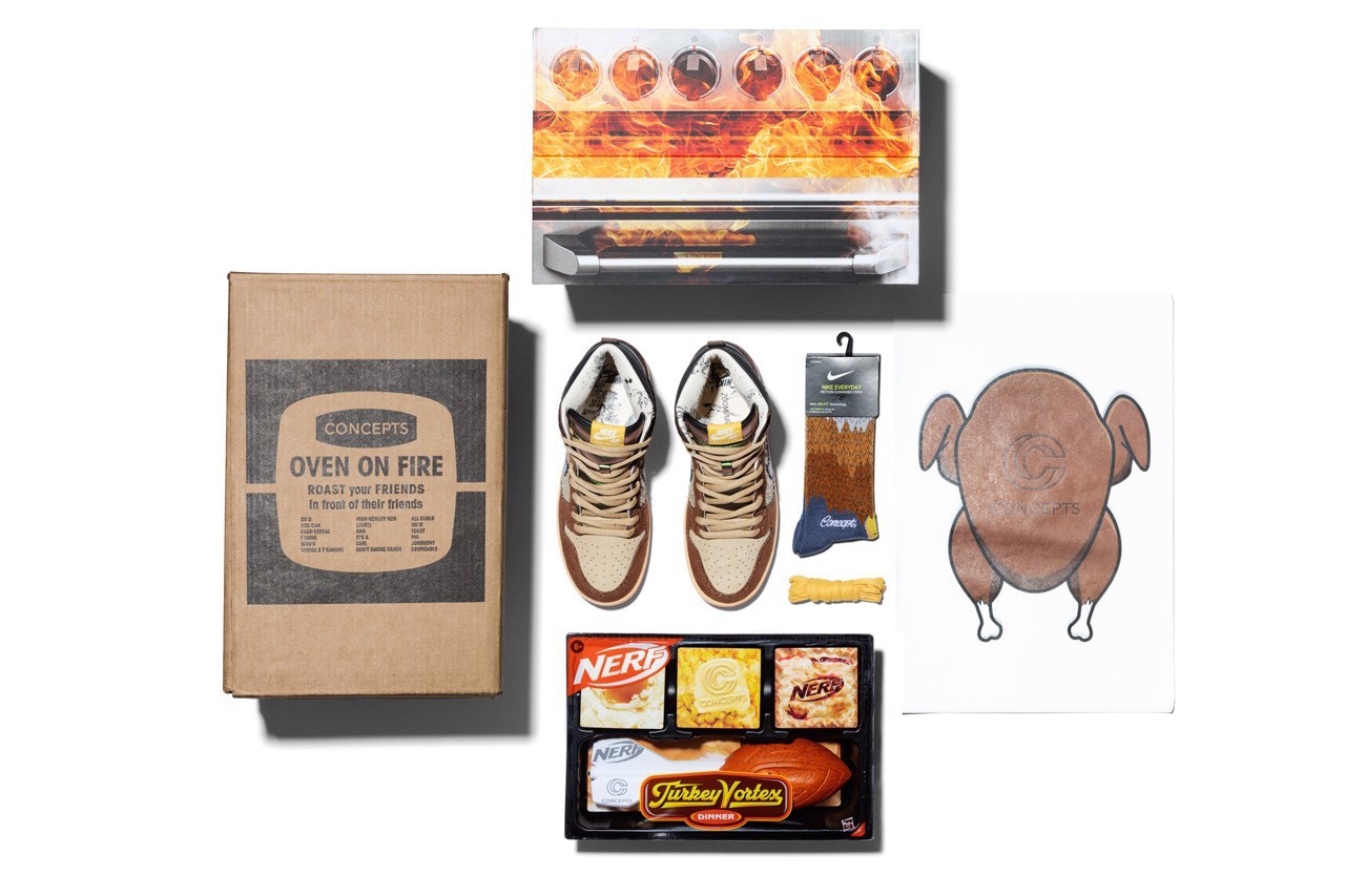 The Concepts x Nike SB Dunk High ‘TurDUNKen’ tái hiện tinh tế truyền cảm hứng từ món ăn quen thuộc Hinh anh 1: The Concepts x Nike SB Dunk High ‘TurDUNKen’ tai hien tinh te truyen cam hung tu mon an quen thuoc