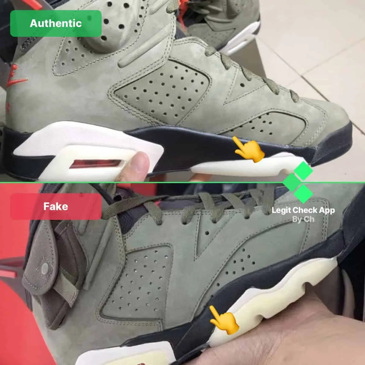 Hinh anh 8: Legit check: Huong dan cach phan biet Air Jordan 6 Cactus Jack Travis Scott Real va Fake