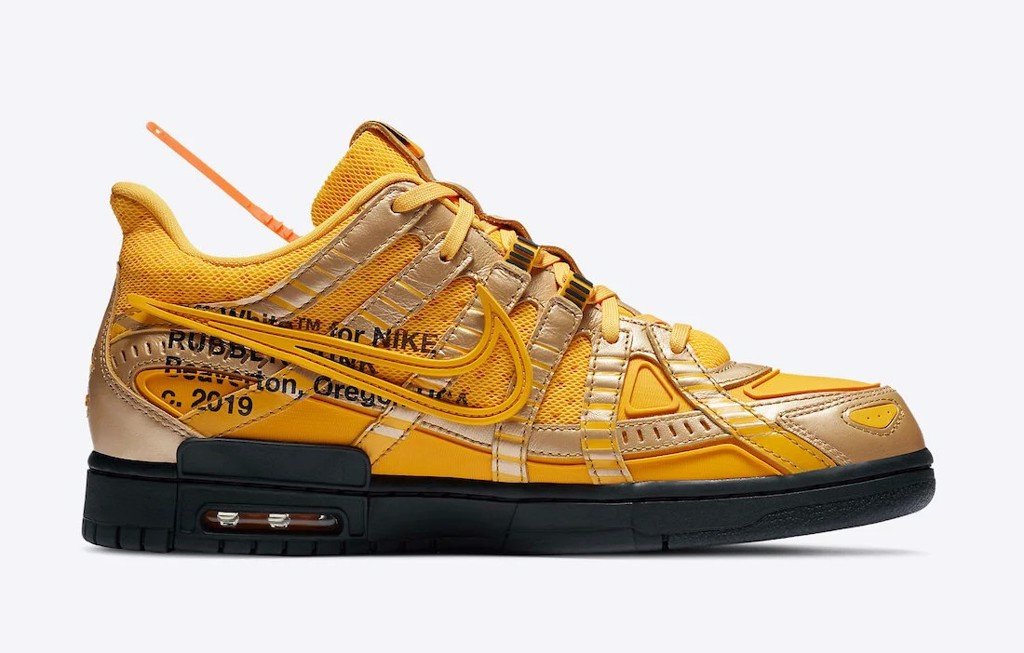 Off-White x Nike Air Rubber Dunk ‘University Gold’