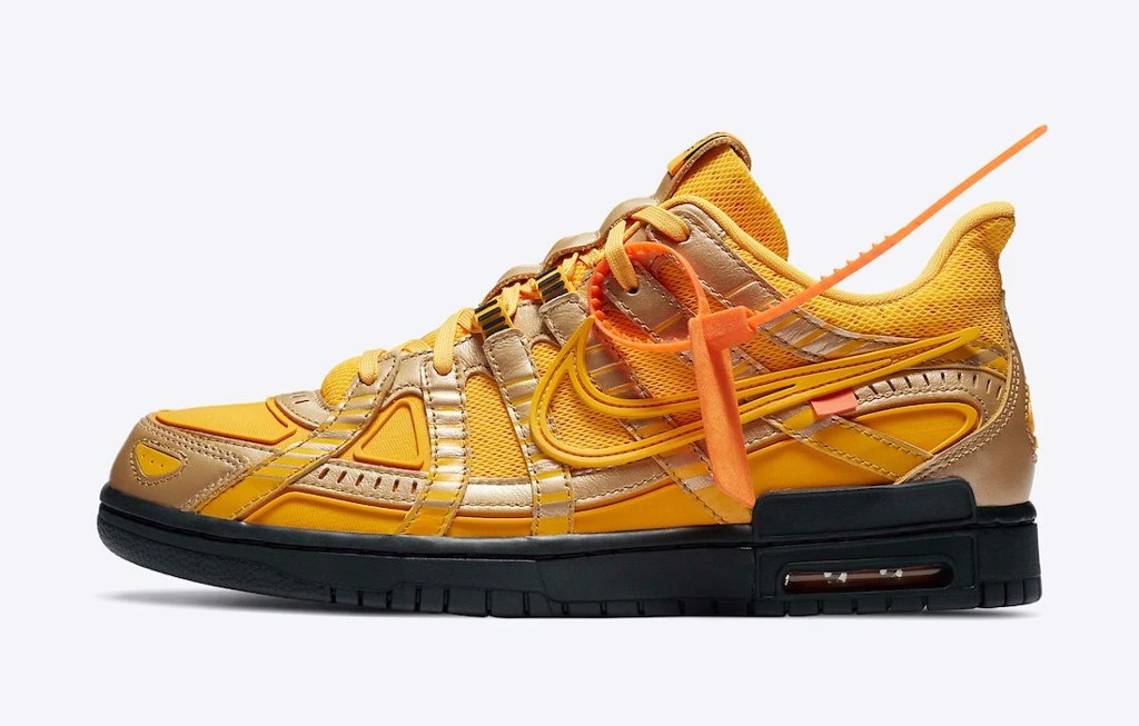 Off-White x Nike Air Rubber Dunk ‘University Gold’