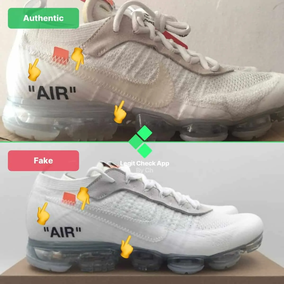 Hinh anh 3: Legit check: Huong dan cach phan biet Off-White Nike Vapormax White Real va Fake