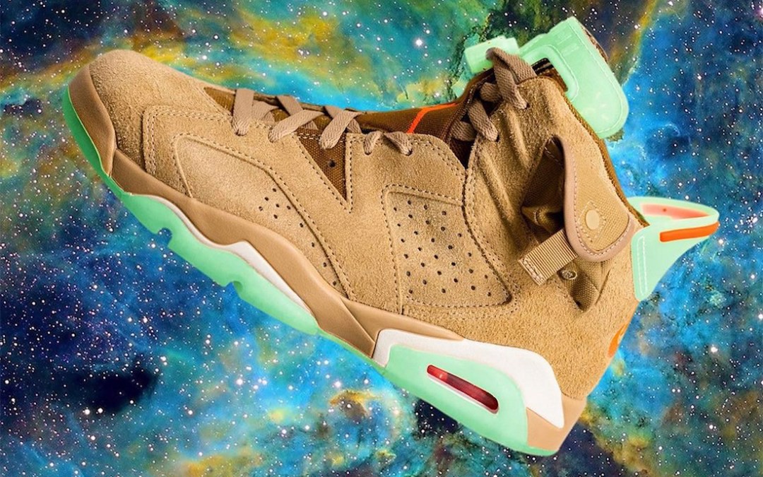 Hinh anh 1: Xuat hien nhung hinh dau tien cua Travis Scott x Air Jordan 6 "British Khaki"